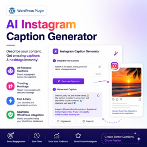 AI Instagram Caption Generator – WordPress Plugin for Captions & Hashtags